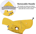 Dog Raincoat Waterproof Raincoats Dog rain Jacket Buttons Zipper Hood Drawstring Suitable for Small Medium Yorkie Terrier Schnauzer Poodle Border Collie Labrador 8lbs to 80lbs Yellow XL
