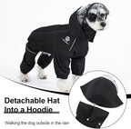 PINA Waterproof Dog Jacket with Hood, Lightweight with Leash Hole, Dog Poncho with Reflective Strap - Full Wrap protect