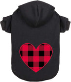Dog Hoodie Sweater for Dogs Pet Clothes Black Buffalo Plaid Warm and Soft Breathable Cozy(XS)