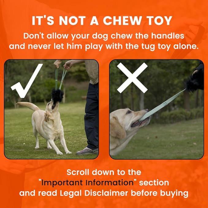 HOWGO Dog Bite Tug Toy with 2 Strong Handles - Made of Natural Sheepskin - Perfect for Tug of War, Fetch & Puppy Training - Ideal for Medium to Large Breeds (Pink)