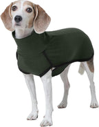 ROZKITCH Dog Winter Coat Soft Pullover Pajamas, Pet Windproof Warm Cold Weather Jacket Vest Cozy Jumpsuit Apparel Outfit Clothes for Walking Hiking Travel Sleep Green XS