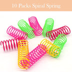 LASOCUHOO Cat Toys, 30 Packs Interactive Cat Toy Pack Including Cat Crinkle Balls, Cat Sparkle Balls, Spiral Springs for Most Cats