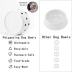 Petygooing 28 OZ Elevated/Raised Ceramic Dog Bowl for Small Medium Breeds, Dog Food Water Dish with Stand,Pet Bowl with Anti Slip Rubber for Cats Small and Medium Dogs (3.6 Cups) Black Dot
