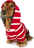 DJANGO Dog Hoodie – Warm, Lightweight, Soft & Stretchy Dog Sweater with Hood, Harness Hole & Elastic Waistband – Cozy Sweatshirt for Small Dogs up to 25 lbs, Dachshunds & Puppies – Crimson Red, Small