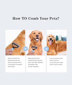 Double Sided Pet Dematting Comb - Effortless Detangling and Deshedding Tool for Dogs Cats, Tangle-Free Grooming with Blue Handle