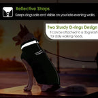AOFITEE Dog Coat, Warm Dog Winter Coat, Reflective Turtleneck Large Dogs Jacket with Harness Built in, Turtleneck Pet Winter Jacket, Waterproof Pet Snow Jackets Fleece Vest, Green XL