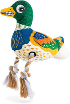 Duck Dog Toy – No Stuffing Durable Plush with Rope Legs & Crinkle Wings, Squeaky Duck Toy for Medium & Large Dogs, Tough Chew Toy for Interactive Tug & Fetch Play