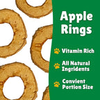 Lucky Premium Apple Rings – Thin, Crispy, All Natural Jerky Apple Treats for Dogs, Vegetarian Dog Treats with Real Fruit (12 oz)