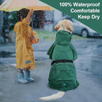 Waterproof Dog Raincoat Hooded Slicker Poncho Raincoat for Medium Large Dogs, Adjustable Dog Rain Coat Jacket(Green, 6XL)