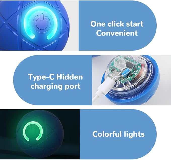 2025 New Dog Ball for Large Dogs, 2PCS Interactive Dog Ball Toy Vibrating Balls, Smart Shaking Pet Bounce Electric Balls Automatic Moving Pet Toy for All Dogs (A1+A2)