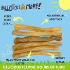 BULLYSTICKS & MORE 12 Inch Beef Collagen Rolls for Dogs (Regular Size - 6 Count) - Bones for Dogs - Dog Parents Choice - No Hide Beef Cheek Rolls