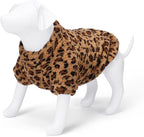 GreenJoy Leopard Print Dog Sweater – Stretchy Fleece Dog Turtleneck Sweatshirt for Puppies & Cats, Soft & Warm Pet Winter Clothes for Small, Medium & Large Dogs (Coffee Brown, X-Small)