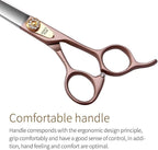 Fenice Peak 8'' Dog Straight Scissors for Grooming 440C Stainless Steel Rose Gold Professional Pet Trimming Scissors Sharp Blades Cutting for Dogs and Cats Shears