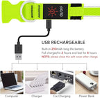 YFbrite Light up Dog Collar, USB Rechargeable LED Puppy Collar Super Bright Adjustable Glowing Dog Lights for Night Walking (Green, Small)