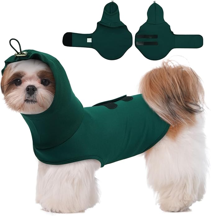 Anxiety Vest for Small Dogs-S,Breathable Anxiety Shirt for Strangers,Storm,Travel,Bichon Calming Wrapped Vest,Breathable Suitable for All-Seasons,Machine Washable(DarkGreen)