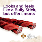 Natural Farm Odor-Free Super Braided Collagen Dog Chews (12-Inch, 5-Pack) First Ever Real Bull Sticks Alternative: 100% Natural Angus Hide Collagen Treats - More Protein, More Chew Time for All Dogs
