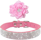 Serijoars Small Dog Collar with Rhinestone Crystal Diamond Colorful Bling Girl Puppy Cat Collars (S, Pink6)
