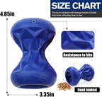 Rubber Dog Toys Treat Dispensing - Super Tough Treat Toys for Aggressive chewers Large Breed Durable Dog Toys IQ Training (Blue)