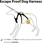 Huntboo Escape Proof Dog Harness, No Pull Reflective Harness with Lift Handle, Adjustable Pet Vest with Front and Back Leash Clips for Small Medium Large Dogs Walking Hiking Training (Pink,XL)
