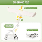 TT Lightweight Pet Stroller for Small Dogs & Cats - 4-Way Installation Carrier, One-Hand Fold, 180° Canopy Cover & Adjustable Handle (Green)