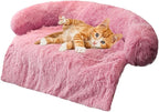Tinaco Luxurious Calming Dogs/Cats Bed Mats, Dog Pad Washable Removable Couch Cover, Plush Long Fur Mat for Pets, Waterproof Lining, Perfect for Small, Medium and Large Dogs and Cats (Pink, 34"x30")