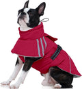 FUAMEY Dog Cold Weather Coats,Dog Winter Jackets for Large Dogs Warm Dogs Coat with Reflective Strips Waterproof Pet Snowsuit Thick Paded Pets Vest for Beagle Corgi Wine Red L