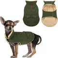 ASENKU Warm Dog Winter Coat, Waterproof Dog Coat for Cold Weather, Fleece Dogs Jacket with Ultra Thick Plush Lining Leash Hole Storage Pockets for Medium Dogs (Green, Medium)