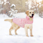 Malier Dog Winter Coat, Reversible Fleece Dog Cold Weather Coats, Windproof Warm Snow Puppy Jacket Vest Pet Clothes for Small Medium Large Dogs (Pink, Medium)