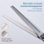 Left Handed Dog Grooming Scissors Kit 7 in Professional Curved Thinning Straight Shears 3pcs Set for Grooming Dogs Cat Pet Japanese 440C Stainless Steel(7.0'' Kit, 4Pcs)