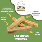 EcoKind Premium Gold Yak Cheese Himalayan Dog Chews, Dog Treats Large Breed, All Natural, High Protein, for Aggressive Chewers, Large - 2 Chews