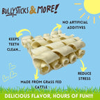 BULLYSTICKS & MORE 6 Inch Beef Cheek Springs for Dogs (20 Count) - Bully Springs Dog Chews - No Hide Bones