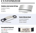 Personalized Kitten Cat Collar with Silent Slide On Silicone Name Tag | Adjustable and Durable Nylon Collar with Bell | Custom Laser Engraved Pet Name | Phone Number | Suitable for Kitten Cat