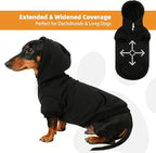 KOOLTAIL Dachshund Dog Hoodie - Soft and Warm Dogs Hoodie Sweater with Leash Hole and Pocket, Pet Winter Coat, Cold Weather Clothes Sweatshirt for Small Medium Large Dogs Puppy Cat Boys Girls S