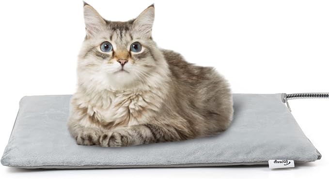 Toozey Outdoor Pet Heating Pad 20x16in, Extremely Waterproof Heated Bed for Dogs and Cats, Thermostatic Control, Chew-Resistant Cord, Soft Electric Blanket with Overheat Protection