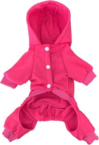 Dog Hoodie Security Clothes Tracksuit 4 Legs Jumpsuit Fleece Sweater Winter Sweat Shirt Warm Cotton Hoodies for Small Dog Medium Large Cat Magenta 4XL