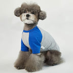 Dog Shirt for Small and Large Dogs Raglan Cotton T-Shirts Soft Breathable Dog Shirts pet Clothes Gray Series (X-Small, Gray/Blue)