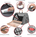 SportPet Designs Foldable Travel Cat Carrier - Front Door Plastic Collapsible Carrier Collection, Waterproof Bed