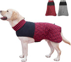 Dog Jackets for Winter, Reversible Dog Coat Windproof Waterproof Jackets for Cold Weather, British Style Plaid Coats Warm Vest for Small Medium Large Dogs(RED, 6XL)