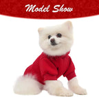 KOOLTAIL Basic Dog Hoodie - Soft and Warm Dog Hoodie Sweater with Leash Hole and Pocket, Dog Winter Coat, Cold Weather Clothes Sweatshirt for Small Medium Large Dogs Puppy Cat Boys Girls Red S