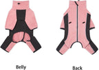 Fleece Dog Coat for Small Medium Dog,Pullover Pajamas Jumpsuit Bodysuit Puppy Coats with Legs, Pet Windproof Warm Cold Weather Jacket Full Body Vest Cozy Snowsuit Outfit Clothes (Pink, L)