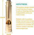 Brass Survival Whistle, 125 dB Loud Emergency Whistle with Lanyard for Hiking, Camping, Pet Training, and Coaching