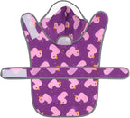 HDE Dog Raincoat with Clear Hood Rain Jacket Poncho for Small Medium Large Dogs Ducks Purple - XXL