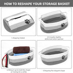 Small Woven Baskets for Organizing Rope Storage Basket with Handle Cute Cotton Basket for Nursery Gift Dog Toy Storage Bins for Toy Organizer Grey-white