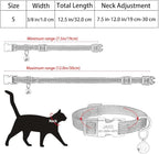 Personalized Reflective Nylon Cat Collar with Name Phone,Custom Engraved Buckle Cat Collar with Bell,Adjustable for Small Dogs Puppy Kitten (Light Blue,fit 7.5''-12.0'')