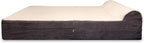 KOPEKS Jumbo Orthopedic Dog Bed - 7-inch Thick Memory Foam Pet Bed with Pillow with Removable Cover & Free Waterproof Liner - for Large Breed Dogs, XL, Brown-Plush Top