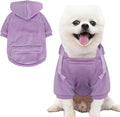 Jecikelon Pet Dog Cold Weather Coat with Pocket Winter Dog Hoodie Warm Puppy Clothes for Small Dogs Chihuahua Clothing (Purple, Large)