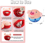 Interactive Dog Toys,Active Moving Pet Plush Toy,Washable Cartoon Pig Plush Sound Dog Toy,Shaking Dogs Ball with Squeaky Moving Dogs Ball Toy(Blue)