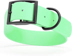 Dogline Biothane Waterproof Dog Collar Strong Coated Nylon Webbing with Black Hardware Odor- Proof for Easy Care Easy to Clean High Performance Fits Small Medium or Large Dogs, Sea Foam Green