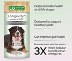 Longevity15 C15:0 Dog Health Supplement (30-Day Supply) & Yummy Combs Dog Dental Treats (8oz Bag) for Medium Dogs – C15:0 Fatty Acid for Daily Wellness, Food Topper – VOHC Approved Oral Care Treat
