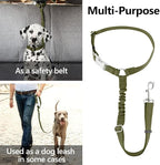 Plutus Pet Dog Seat Belt for Car Headrest, Reflective and Adjustable Restraint with Elastic Bungee for Safety, Vehicle Seatbelt Harness for Small Medium Large Dogs and Cats, Ranger Green